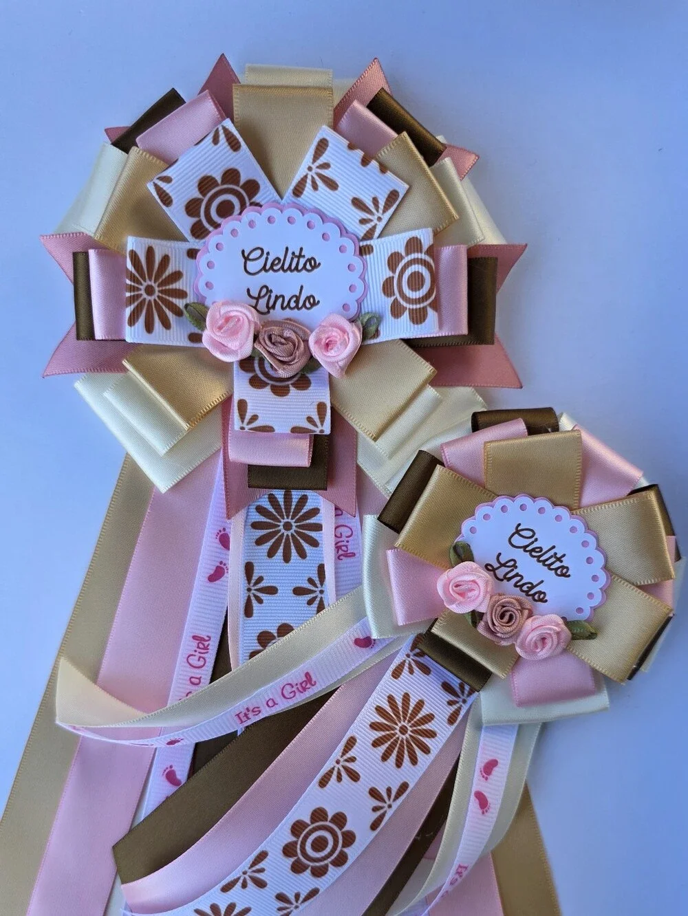 Cielito Lindo Pink & Ivory  Mum/mom To Be Pin/baby Shower Corsage